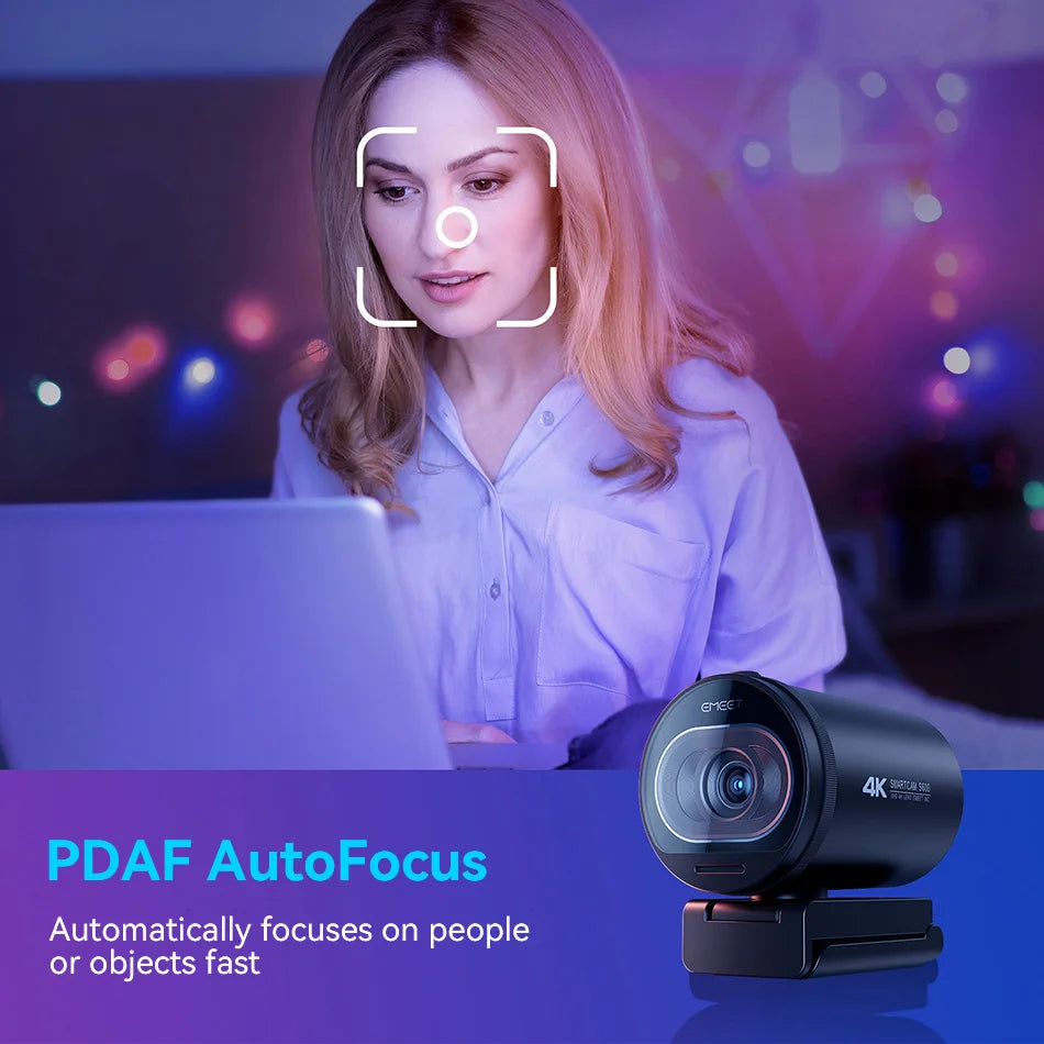 Webcam 4K Streaming Web Camera 1080P 60FPS USB
