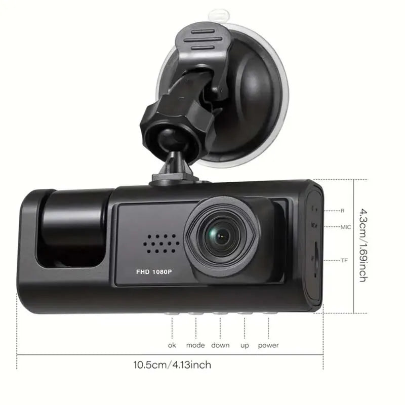 1080P Dual Dash Cam – Front & Interior Car Camera with IR Night Vision, Loop Recording & Wide-Angle Lens