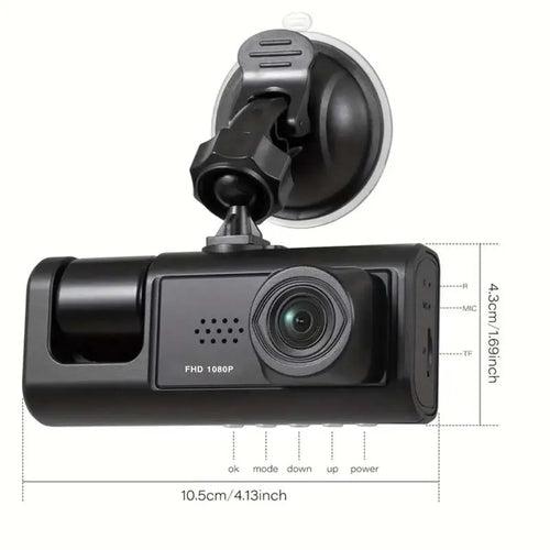 1080P Dual Dash Cam – Front & Interior Car Camera with IR Night Vision, Loop Recording & Wide-Angle Lens