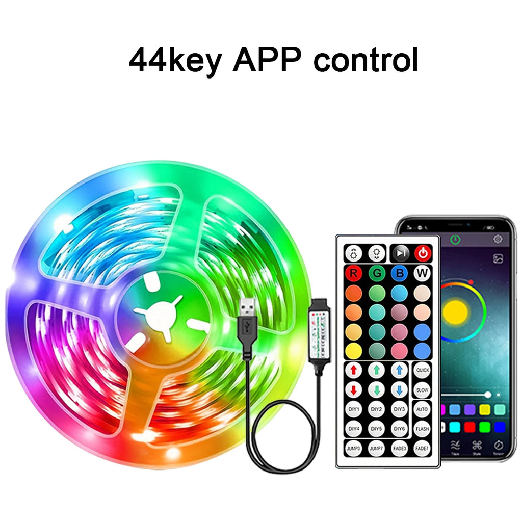 RGB LED Strip Lights – 5M/10M/20M/30M Flexible Light Strip with APP Control for Room Decoration