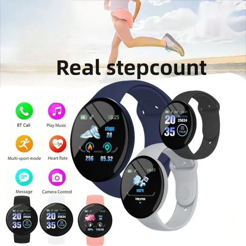 D18 Smart Watch Circular Color Screen Multiple Sports Modes Call Information Reminder Photo Taking Music Smart Bracelet Gift New