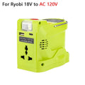 200W Power Inverter Generator for Ryobi 18V Lithium Battery,DC 18V To AC 120V 220V Portable Power Station with 280lm LED Light
