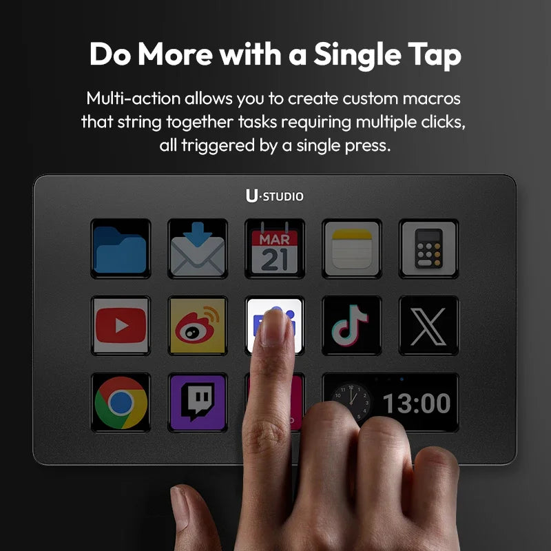 Ulanzi D200 Stream Deck – 13 Customizable LCD Keys for Live Streaming & Content Creation