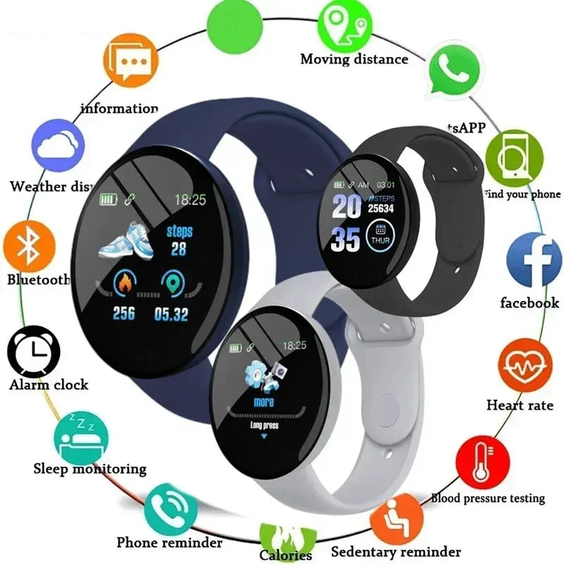 D18 Smart Watch Circular Color Screen Multiple Sports Modes Call Information Reminder Photo Taking Music Smart Bracelet Gift New