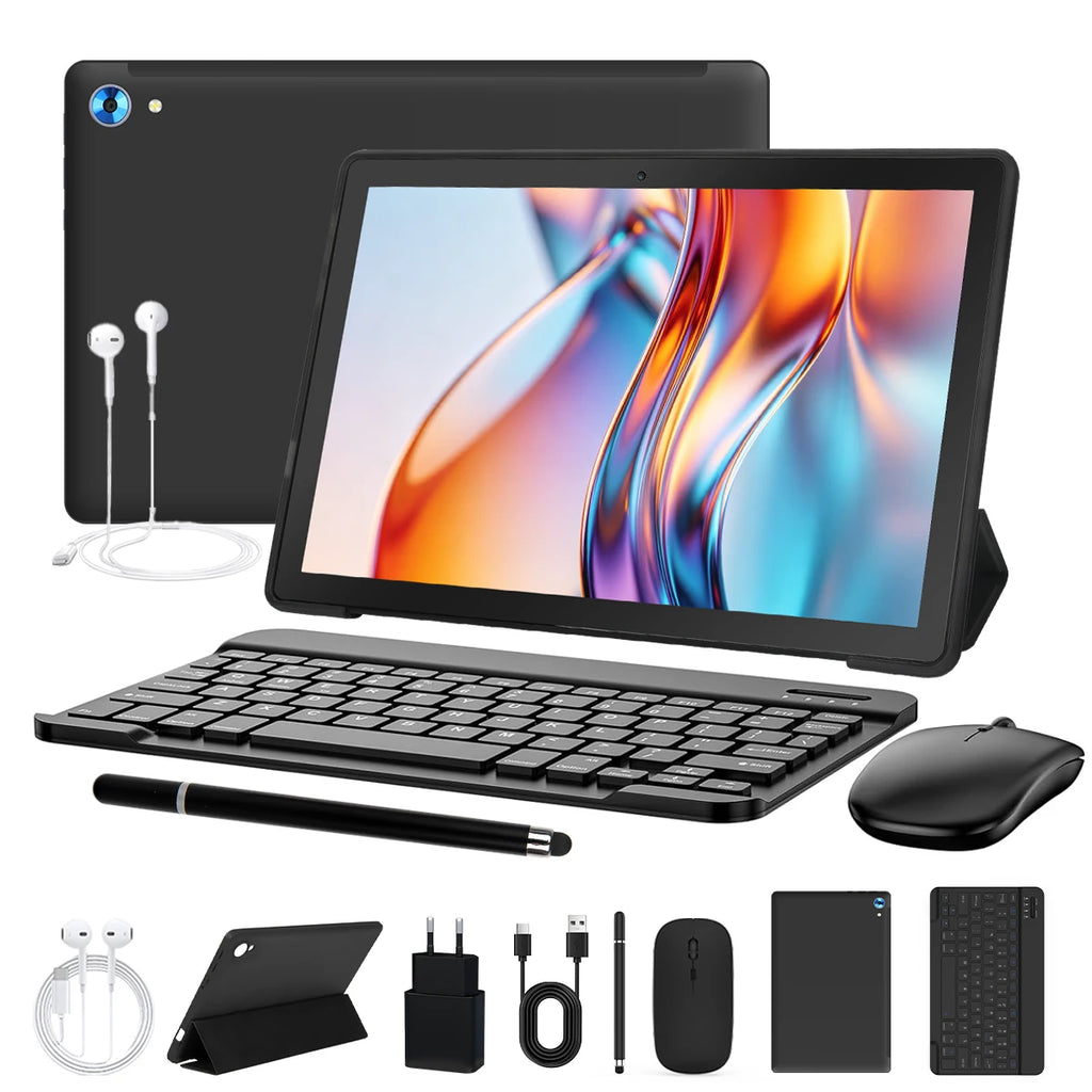 URAO 10" Android 15 Tablet – 128GB, WiFi 6, Keyboard, Stylus & Mouse Bundle