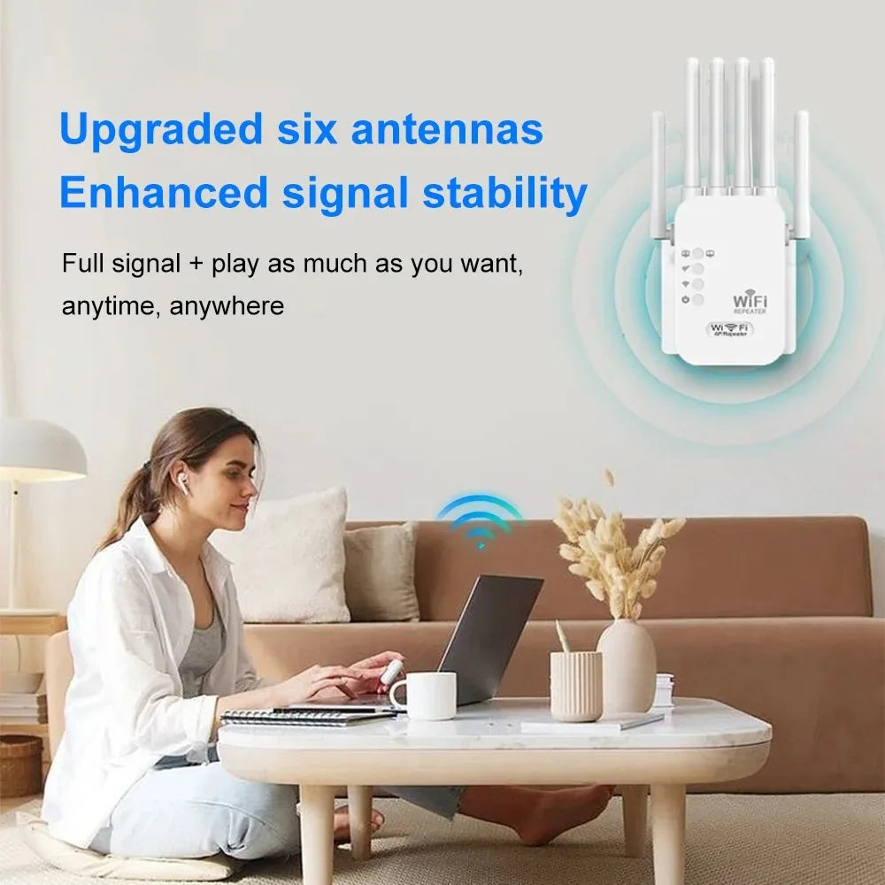 1200Mbps Dual-Band WiFi Range Extender – 2.4GHz & 5GHz Wireless Signal Booster
