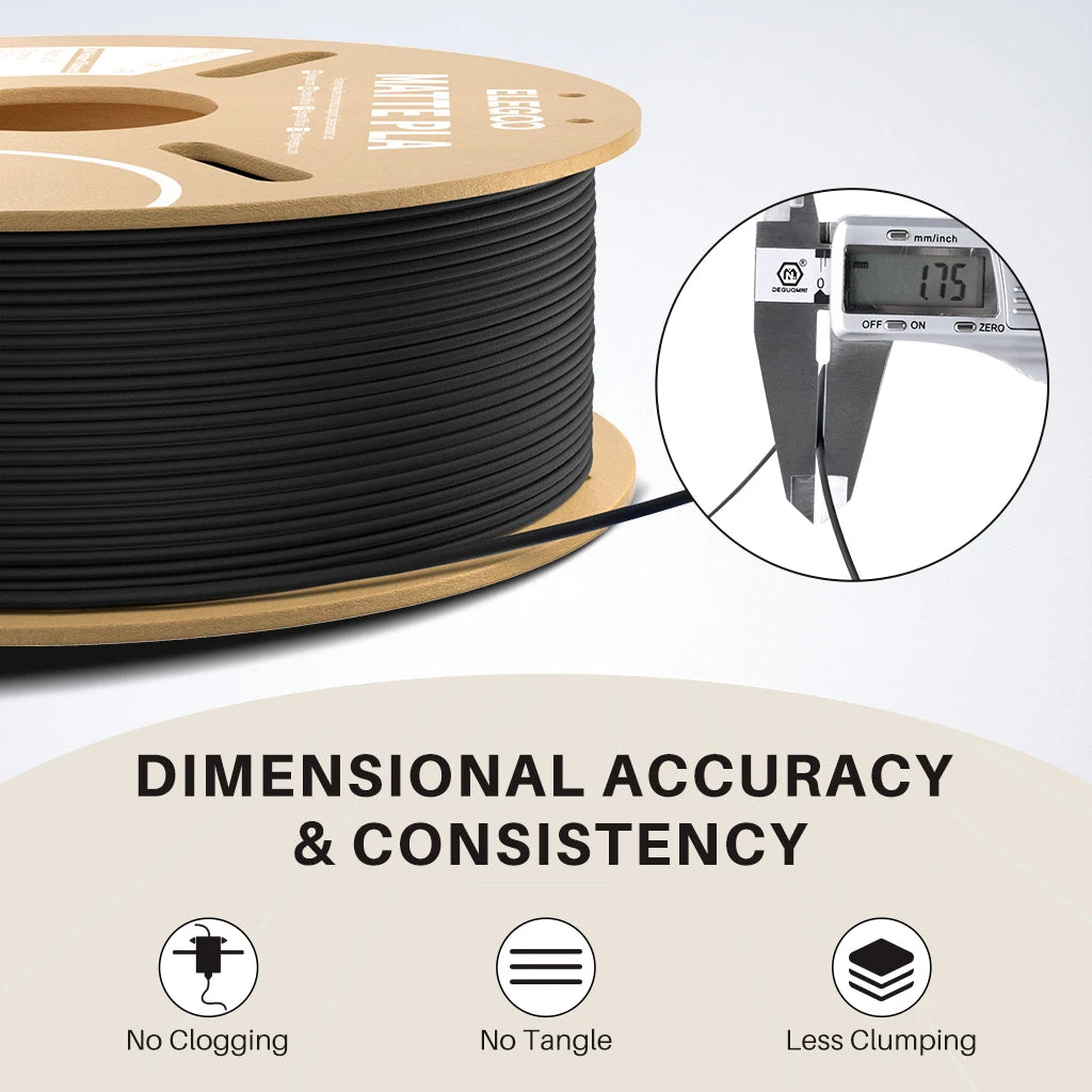 ELEGOO Matte PLA Filament 1KG 1.75mm – FDM 3D Printer Filament, ±0.02mm Accuracy