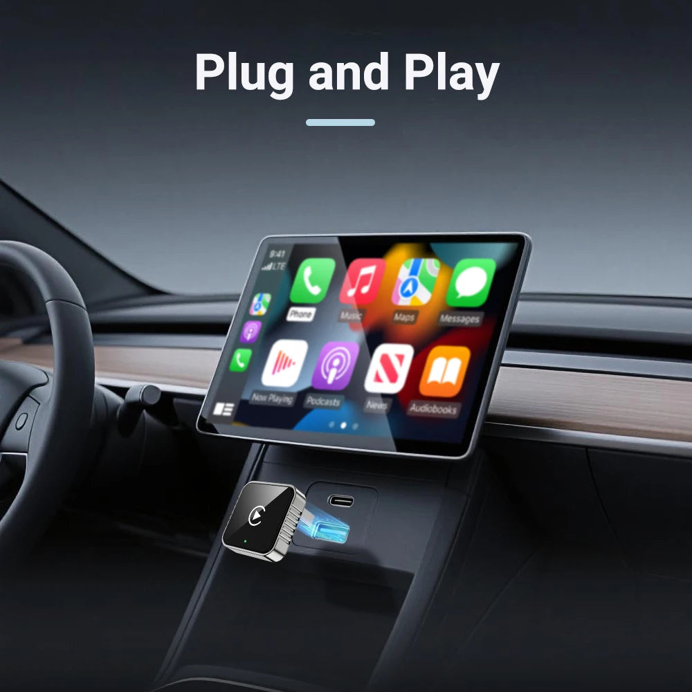XUDA 2-in-1 Wireless CarPlay & Android Auto Adapter – Plug & Play USB Dongle for OEM Car Stereo