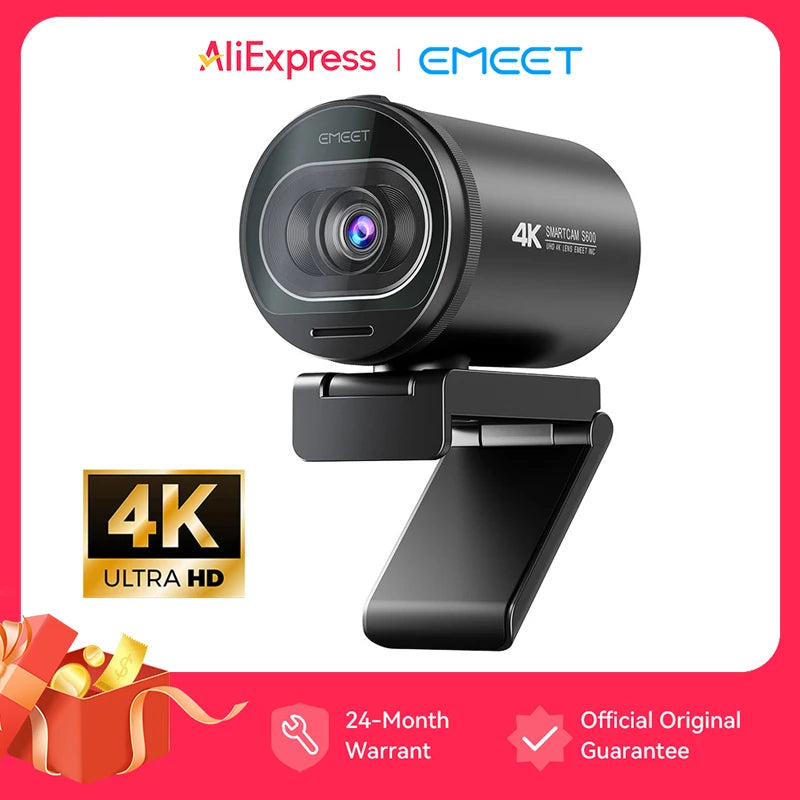 Webcam 4K Streaming Web Camera 1080P 60FPS USB