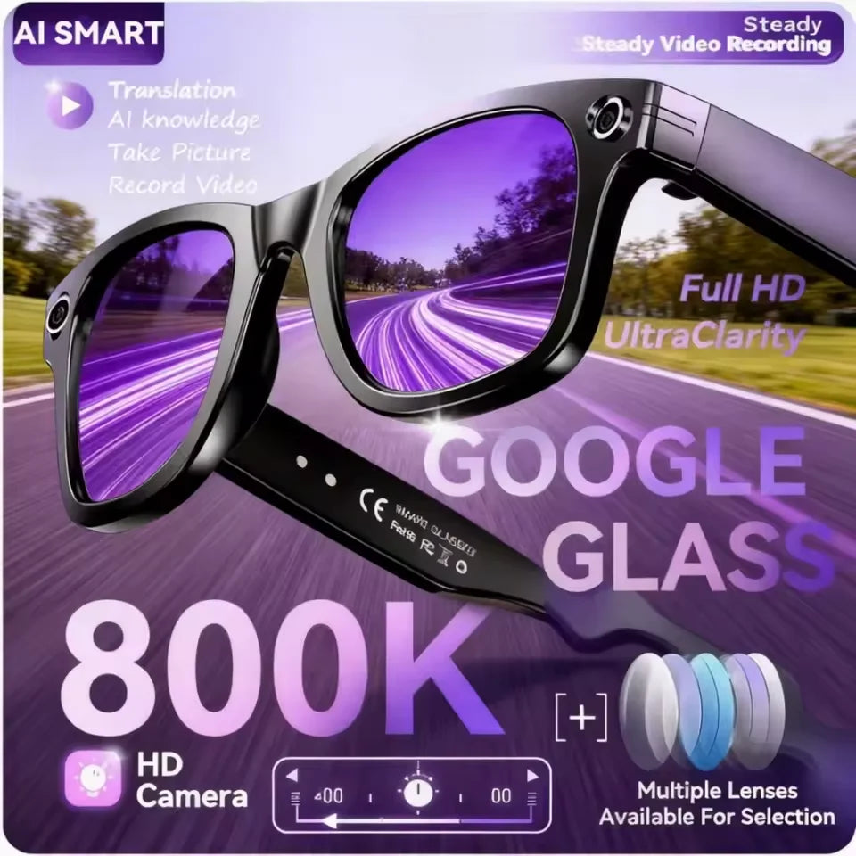 AI Smart Glasses with Camera – Photo, Video Recording, Bluetooth Calls & Translation