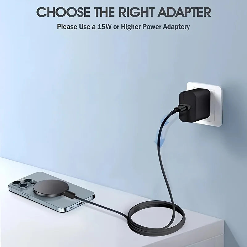 Mini Magnetic Wireless Charger for MagSafe – Fast Charging Pad for iPhone 17/16/15/14/13/12 & AirPods Pro