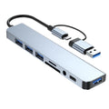 Multifunctional 8-in-2 USB-C Hub for Laptops, Tablets, and Smartphones