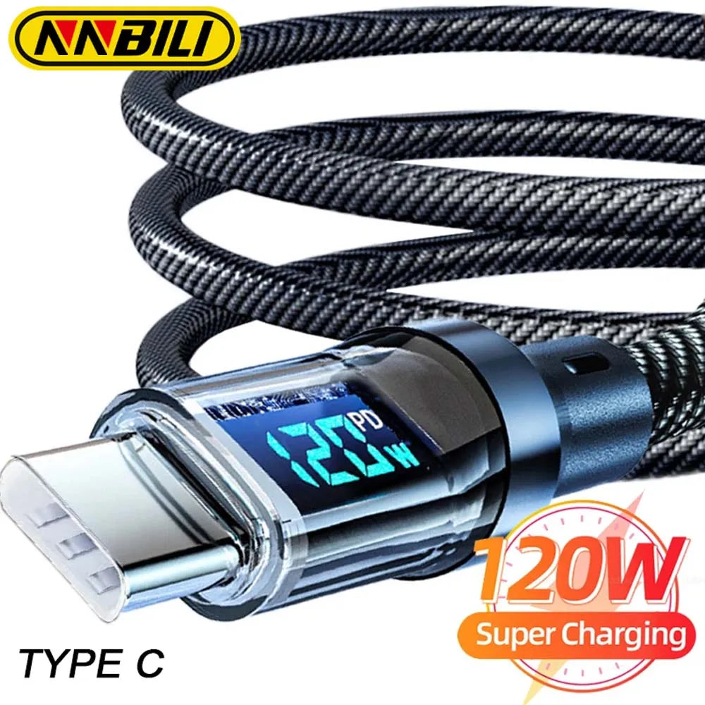 100W USB-C Fast Charging Cable with LED Display – USB-C to USB-C / USB-A to USB-C