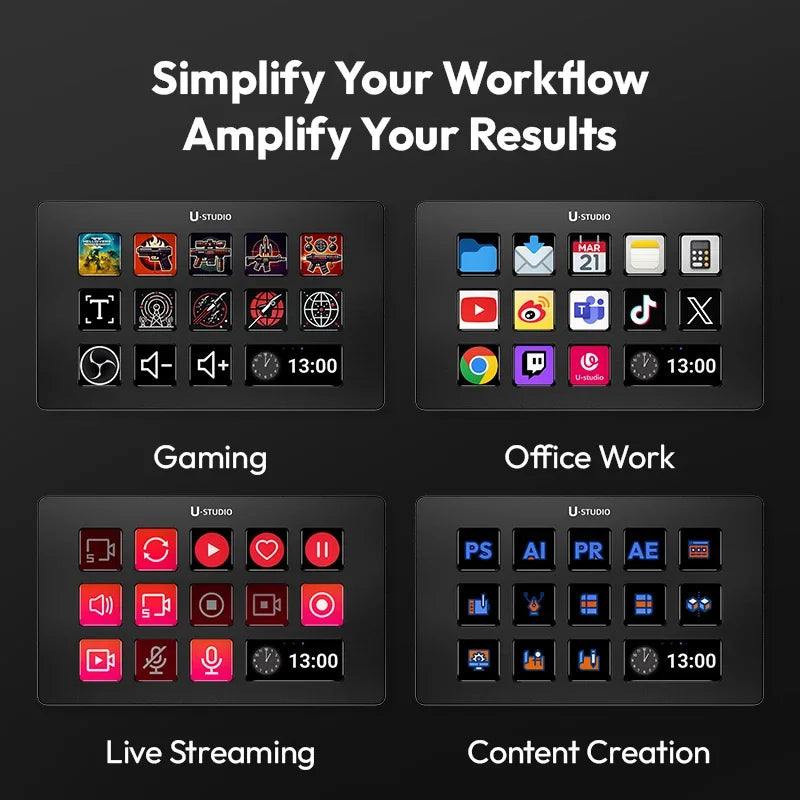 Ulanzi D200 Stream Deck – 13 Customizable LCD Keys for Live Streaming & Content Creation