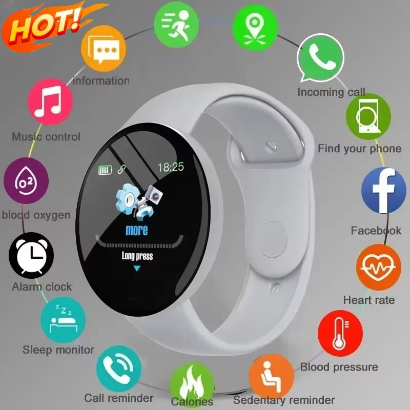 D18 Smart Watch Circular Color Screen Multiple Sports Modes Call Information Reminder Photo Taking Music Smart Bracelet Gift New