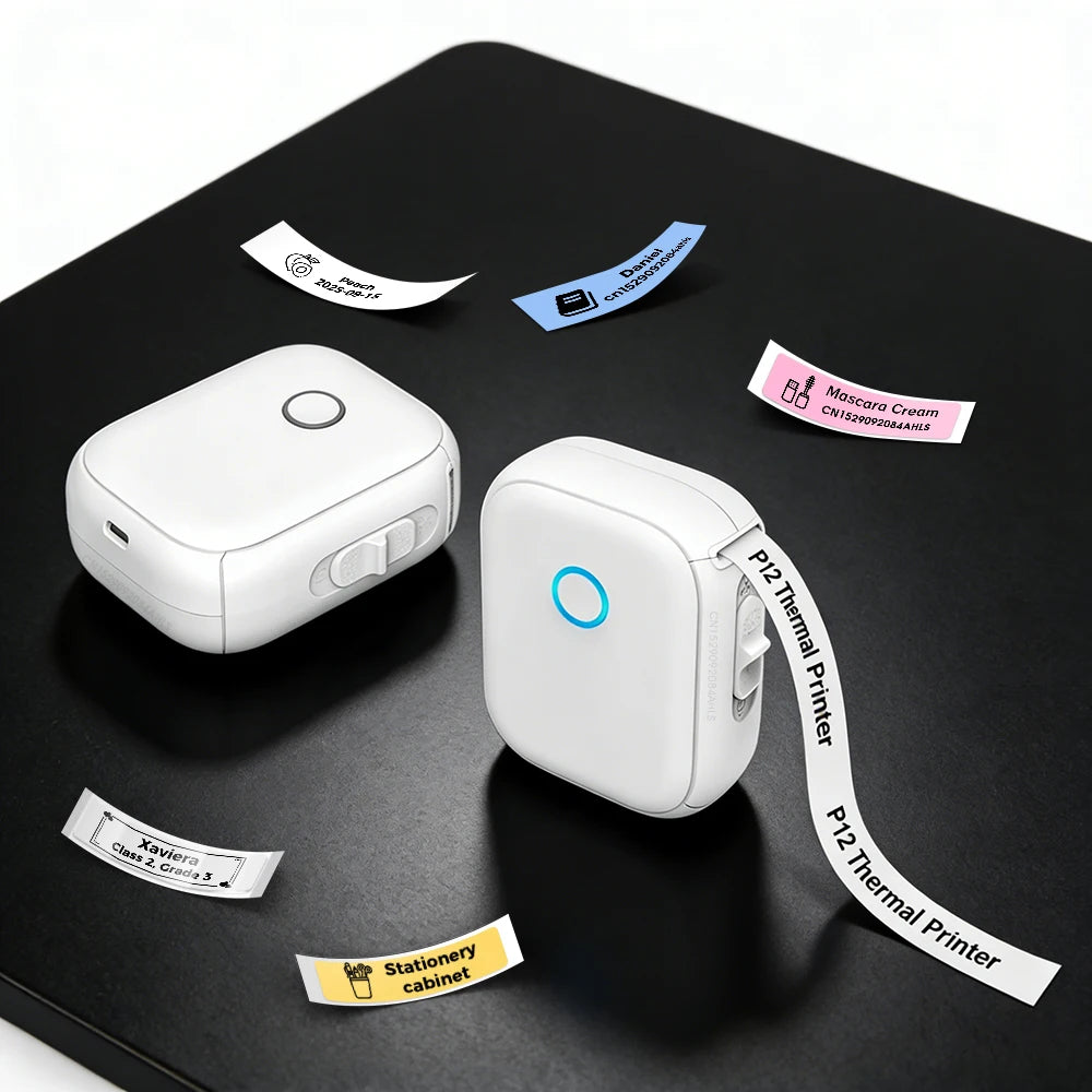 Marklife P12 Portable Mini Thermal Label Printer – Bluetooth Sticker Label Maker with Continuous Label Tape